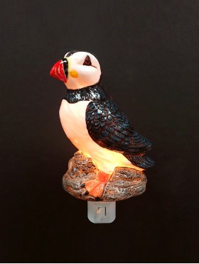 Porcelain Puffin Night Light with Gift Box